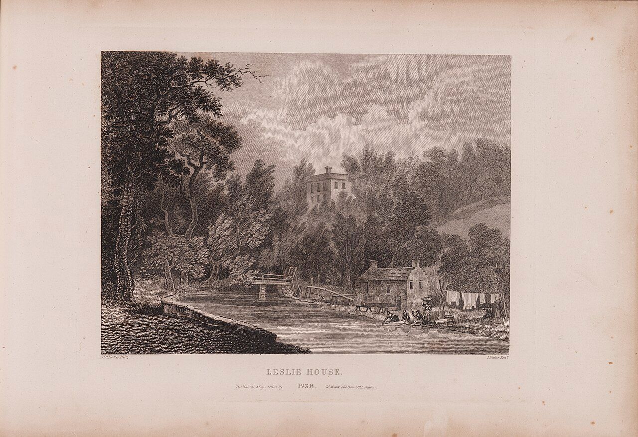 Leslie House, Fife, etching of 1804
