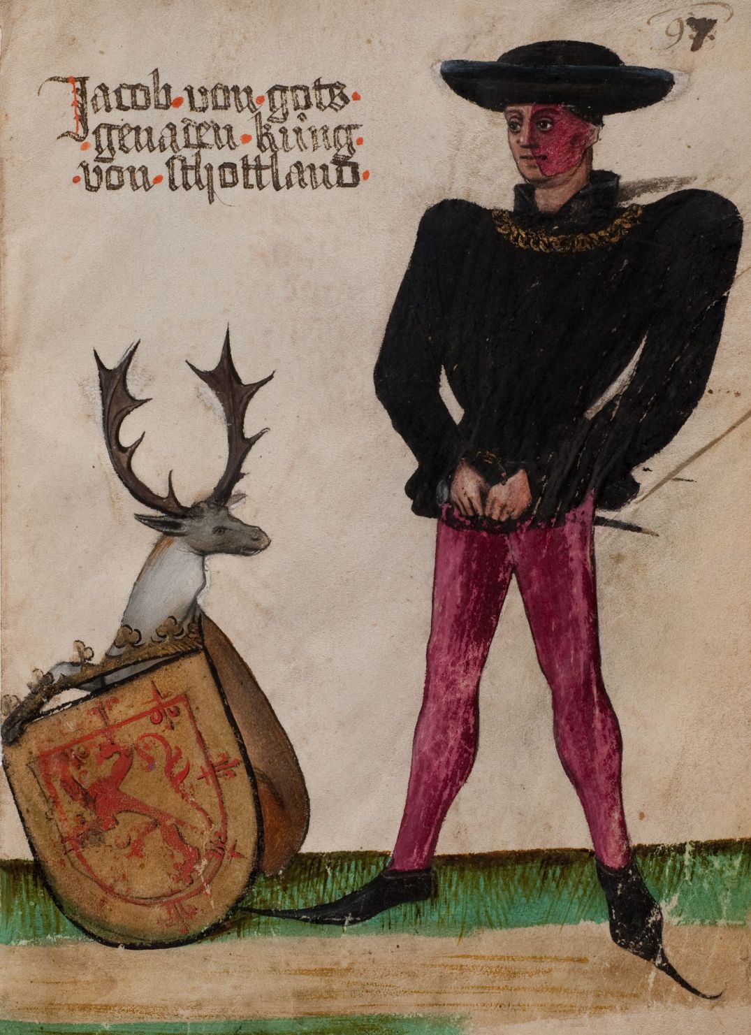 James II of Scotland, fifteenth-century drawing