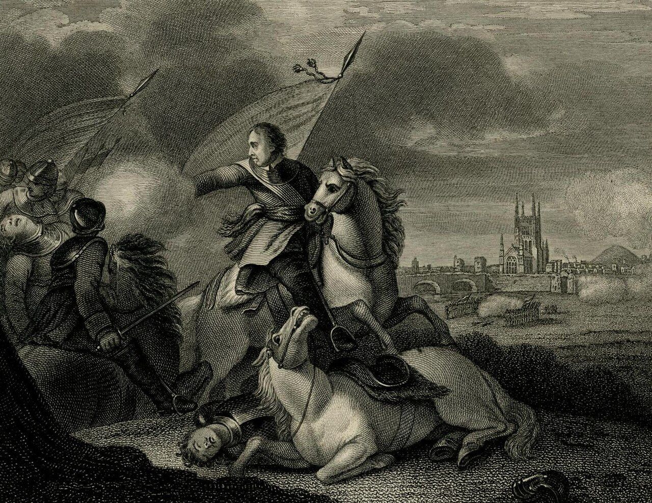 The Battle of Worcester, 1651, print of 1760